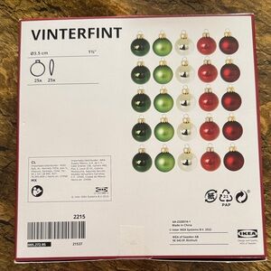 IKEA VINTERFINT Red, Green, and White Holiday Ornaments